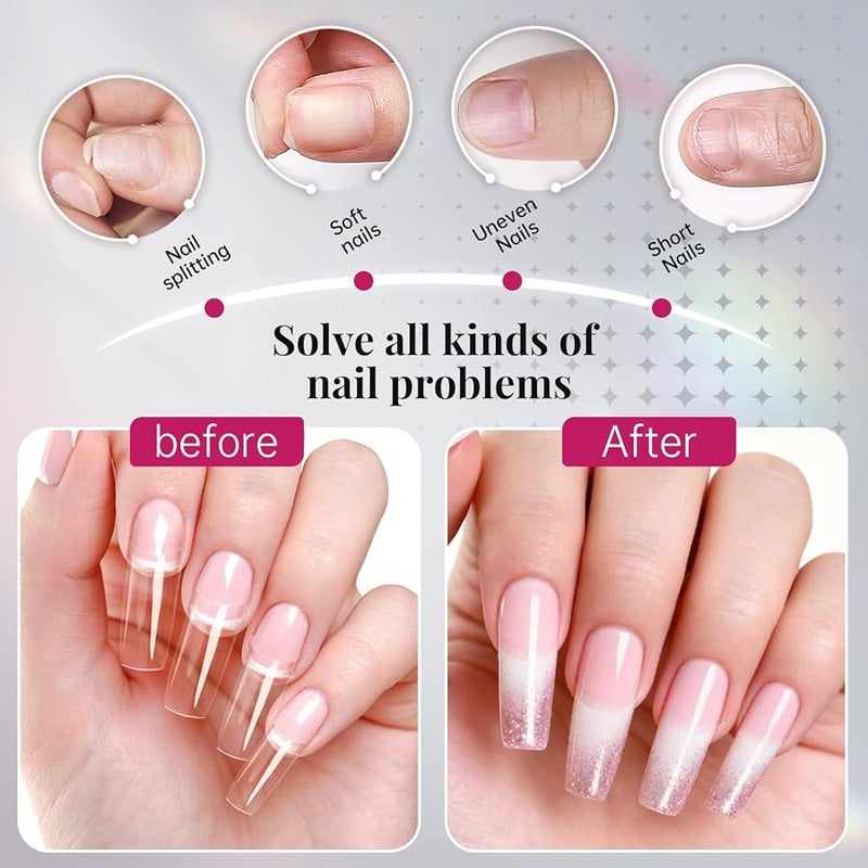 krofaue 500pcs clear false nails tips lady french style acrylic artificial tip manicure with box of 10 sizes for nail art salons and home diy, 483, A-27 - Image 4