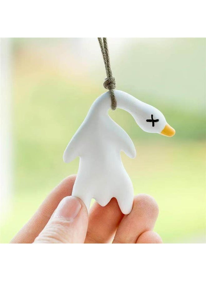 قطعة واحدة من قلادة السيارة، سلسلة مفاتيح، تعليقة هاتف، قلادة متغيرة اللون بالأشعة فوق البنفسجية على شكل بطة مشوية، تستشعر درجة الحرارة، زينة وقلادات للسيارة - Image 3