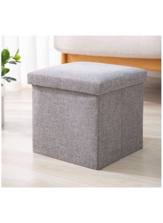 Multifunctional Foldable Cube Storage Organizer and Foot Rest Lid Stool Seat Chair with Square，Folding Storage Stool, Storage Box, Footstool, Light Gray - pzsku/ZB4427452CAD918AFD185Z/45/_/1706434497/36990e46-c478-42c2-aea5-f344efc76267