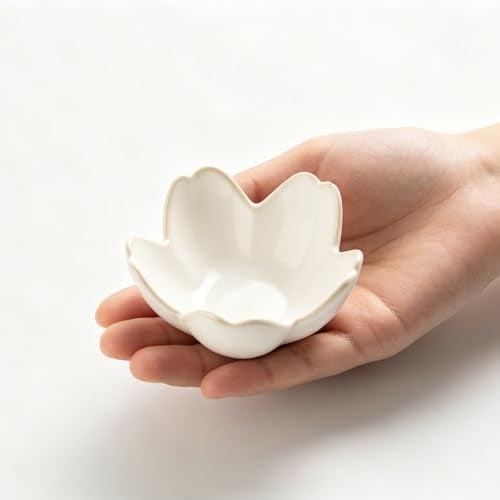 zerokyclan Ceramic Ring Holder Tray - Decorative Floral Trinket Bowl for Jewelry Storage & Vanity Decor, Bathroom Sink, Entryway Foyer, Nightstand(white) - Image 4