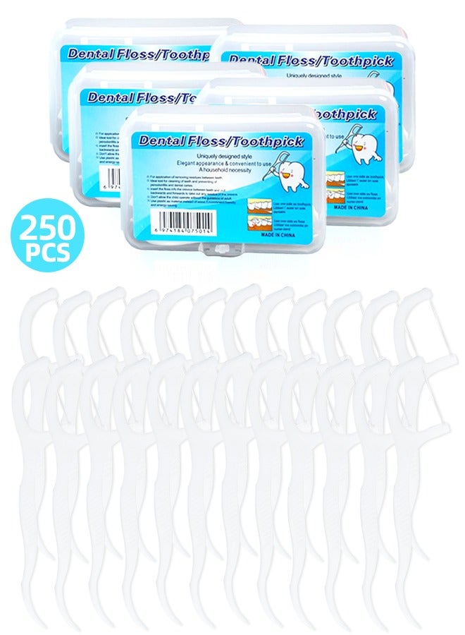 250 قطعة من خيط الأسنان وعيدان الأسنان، أعواد تنظيف الأسنان، أعواد خيط الأسنان، لتنظيف الأسنان - Image 1