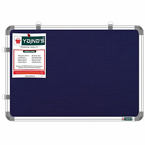 YAJNAS 59x41 CM Premium Material Notice Pin-up Board/Pin-up Board/Soft Board/Bulletin Board/Pin-up Display Board for Office, School and Home. (Blue, 59x41 CM (Pack of 1) - Image 1
