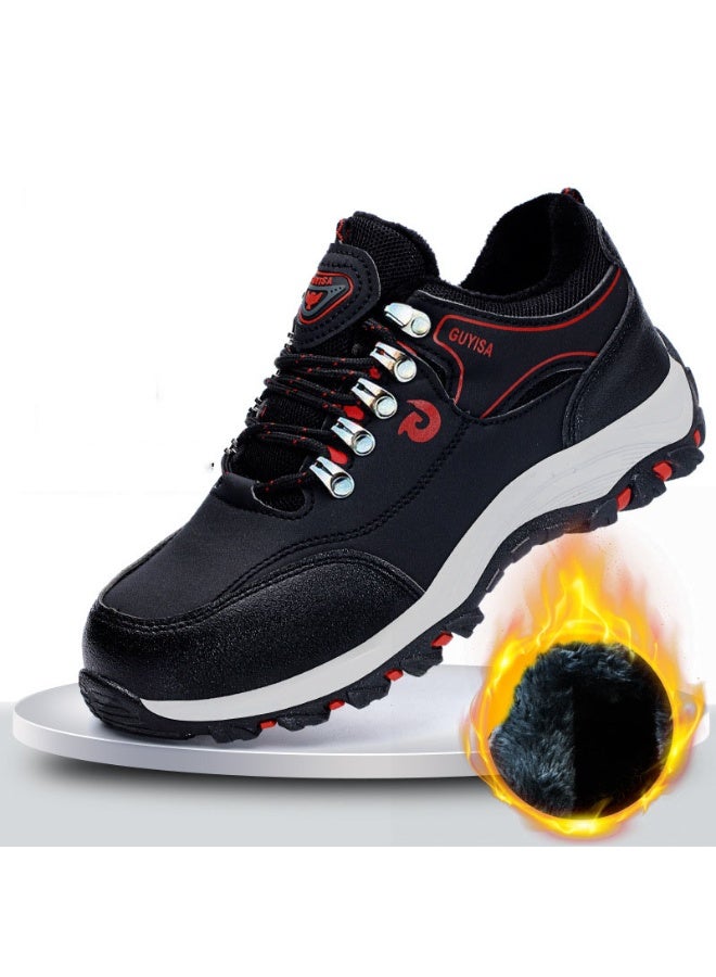 NIBEMINENT Fleece-lined Steel Toe Protective Shoes Safety Sneakers Work Construction Work Shoes - Image 1