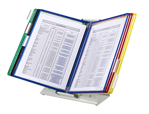 Tarifold DJOIS by Tarifold - Desktop Reference & Display System - Durable Steel Wire Frames - Letter-Size - 10 Double-Sided Pockets - 20 Sheet Capacity - Expandable - Made in France - Assorted Colors - Image 1