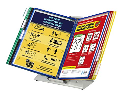 Tarifold DJOIS by Tarifold - Desktop Reference & Display System - Durable Steel Wire Frames - Letter-Size - 10 Double-Sided Pockets - 20 Sheet Capacity - Expandable - Made in France - Assorted Colors - Image 2