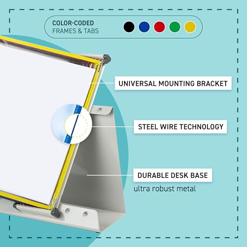Tarifold DJOIS by Tarifold - Desktop Reference & Display System - Durable Steel Wire Frames - Letter-Size - 10 Double-Sided Pockets - 20 Sheet Capacity - Expandable - Made in France - Assorted Colors - Image 5