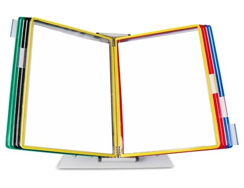 Tarifold DJOIS by Tarifold - Desktop Reference & Display System - Durable Steel Wire Frames - Letter-Size - 10 Double-Sided Pockets - 20 Sheet Capacity - Expandable - Made in France - Assorted Colors - Image 3