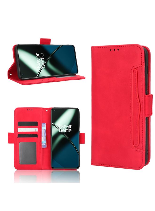 Case Cover For For OnePlus 11R / Ace 2 Skin Feel Calf Texture Card Slots Leather Phone Case(Red)
