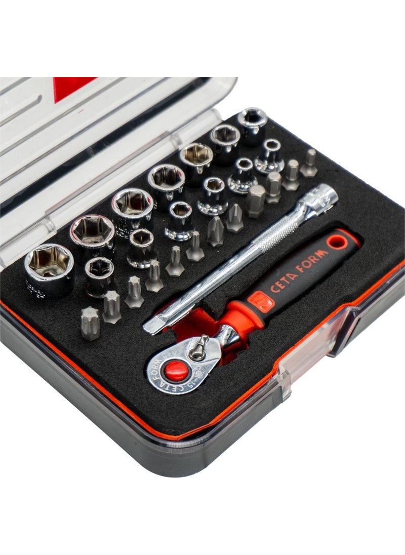 Ceta Form - C00-27PH5 1/4" 6 Corner Socket Set 27 Pieces (P.box) - Image 1