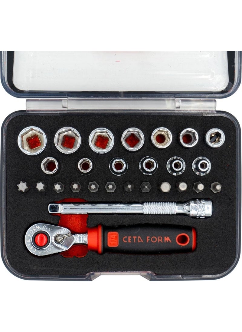 Ceta Form - C00-27PH5 1/4" 6 Corner Socket Set 27 Pieces (P.box) - Image 1