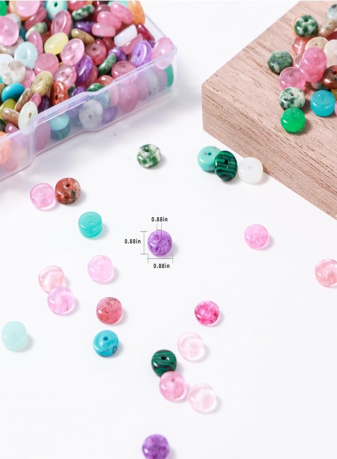 nusgnirps Natural Dark Mix Colored Stone Disk Spacer Beads 6x2mm 38cm/str Flat Rondelle Loose Semi Gemstone Caps for Making Bracelets Necklace - Image 3
