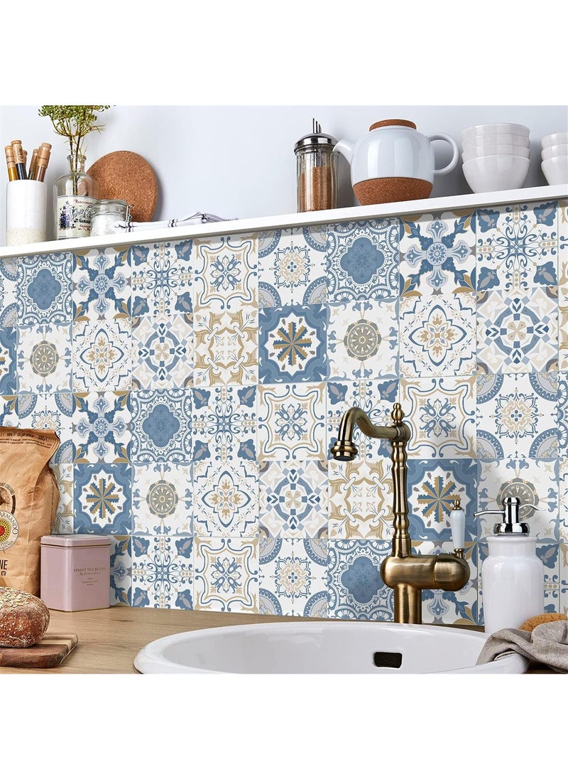 Bluejw - 20*20CM 24 Pieces Of European Style Waterproof And Oil Proof Wall Tiles Self Adhesive Decorative Stickers - Image 1