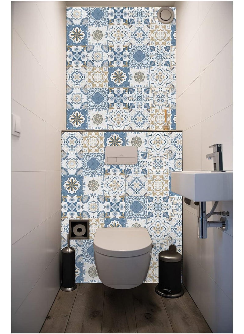 Bluejw - 20*20CM 24 Pieces Of European Style Waterproof And Oil Proof Wall Tiles Self Adhesive Decorative Stickers - Image 1