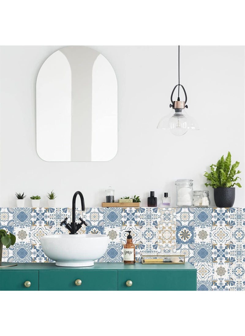 Bluejw - 20*20CM 24 Pieces Of European Style Waterproof And Oil Proof Wall Tiles Self Adhesive Decorative Stickers - Image 1