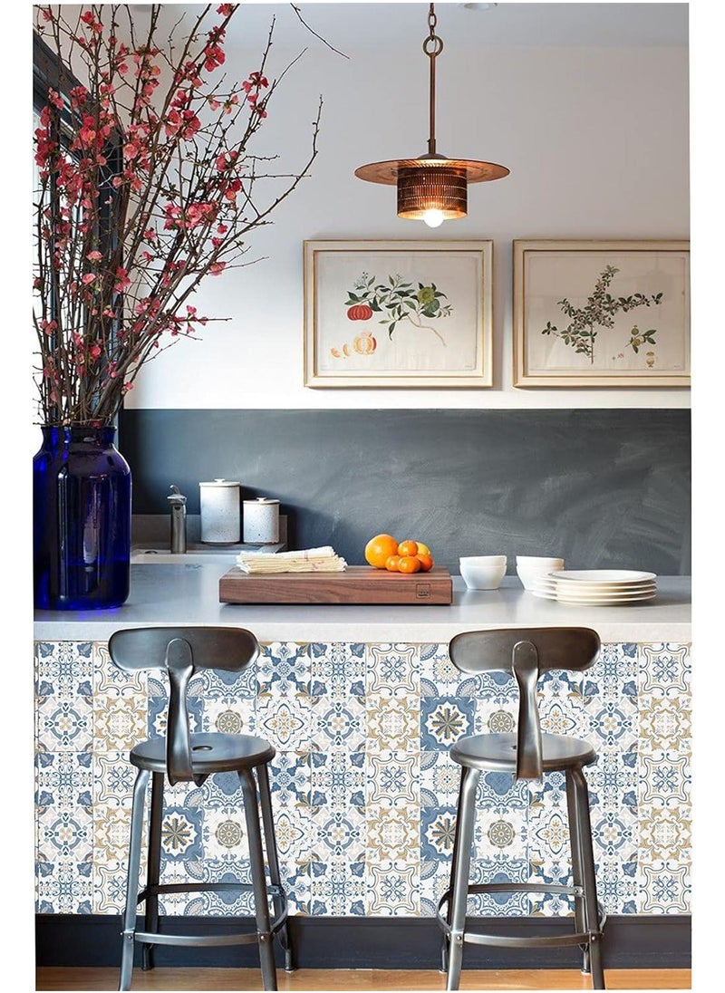 Bluejw - 20*20CM 24 Pieces Of European Style Waterproof And Oil Proof Wall Tiles Self Adhesive Decorative Stickers - Image 1
