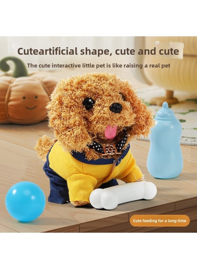 Luo Ke Meng Pet Cart Plush Cat Rabbit Dog Electric Walking Simulation Play House Children's Toys-Color:Crown Cart (bunny)  - Image 3