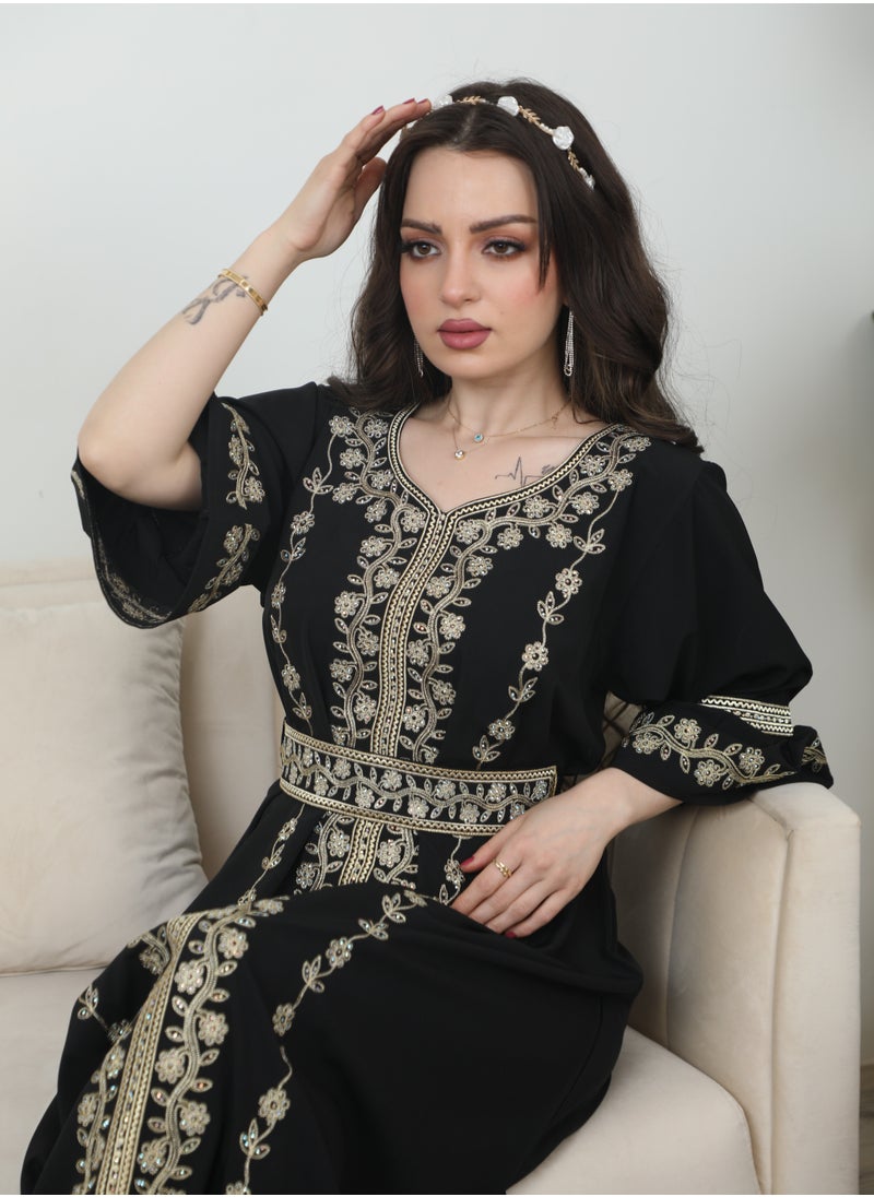 Bint Al Bilad Ready to Wear Embroidered Jalabiya I Golden Collection I 3938  - Image 2