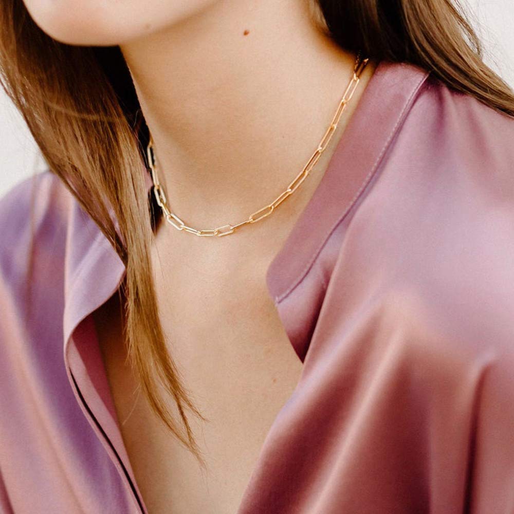 M MOOHAM Collana Iniziale Esagonale Oro Per Donne – Gioiello Impilabile Minimal Con Lettera M, Regalo Per Ragazze