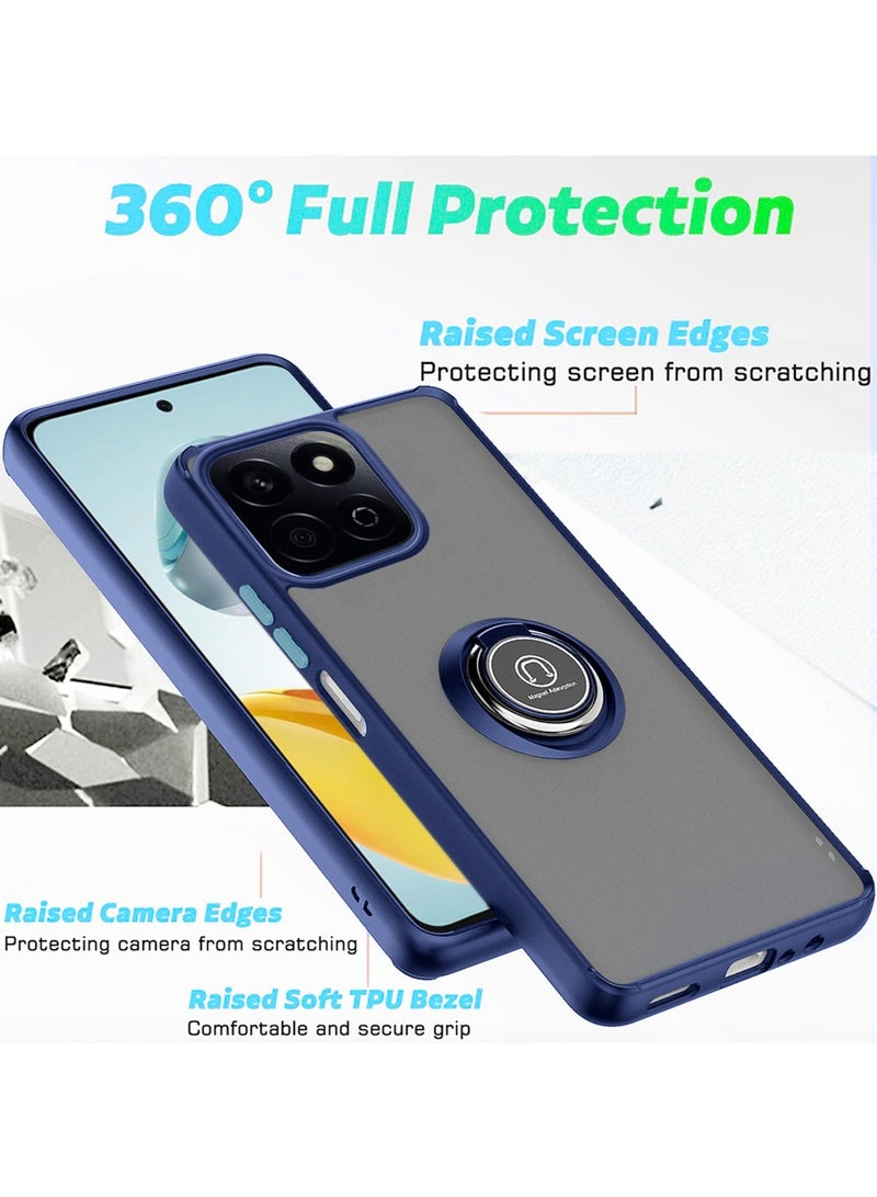 دبليو تيك هونر X7c 4G 2024 قبضة الاصبع المغناطيسي عقد الخاتم الاصبع مع غطاء حالة الحديد المدمج - الأزرق الداكن - Image 2