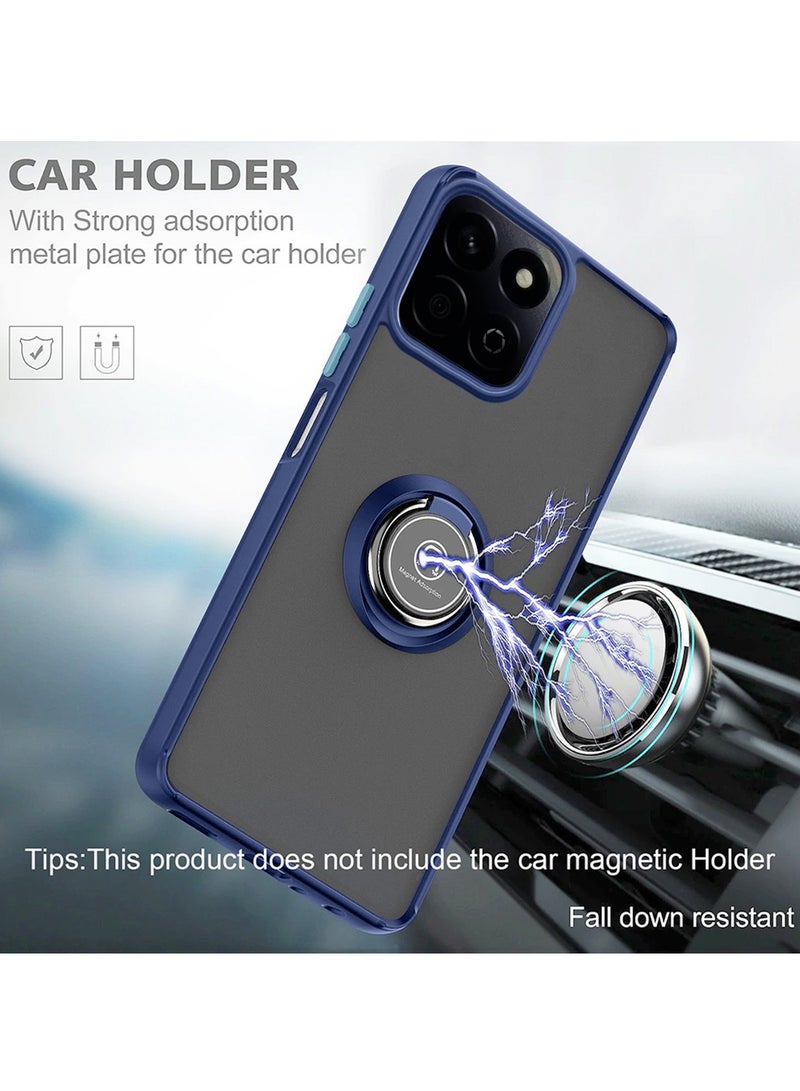 دبليو تيك هونر X7c 4G 2024 قبضة الاصبع المغناطيسي عقد الخاتم الاصبع مع غطاء حالة الحديد المدمج - الأزرق الداكن - Image 5