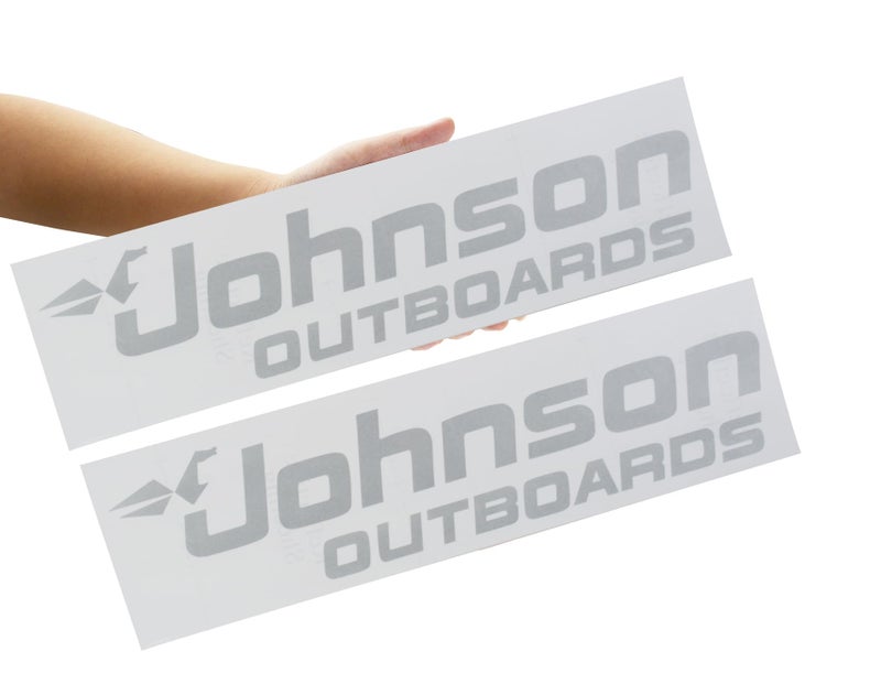 EmbRoom 2Pc Johnson Outboards Decals Stickers Fit for Boat Motor White - Image 3