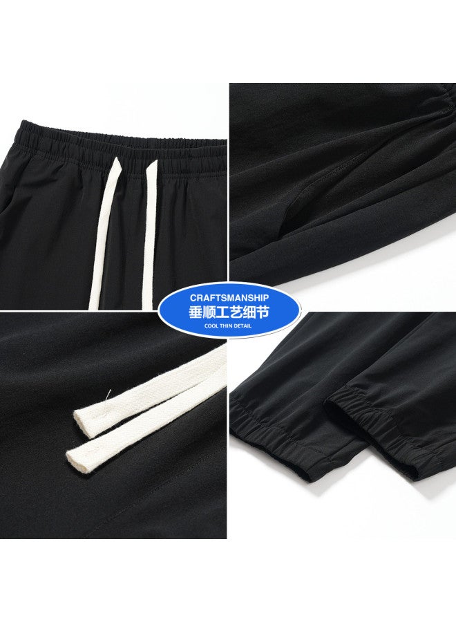 Baleno Women's Tapered Pants - Ice Silk Cooling High Waist Slimming Stretch Ankle Pants Casual Nine-tenths Trousers - Image 4