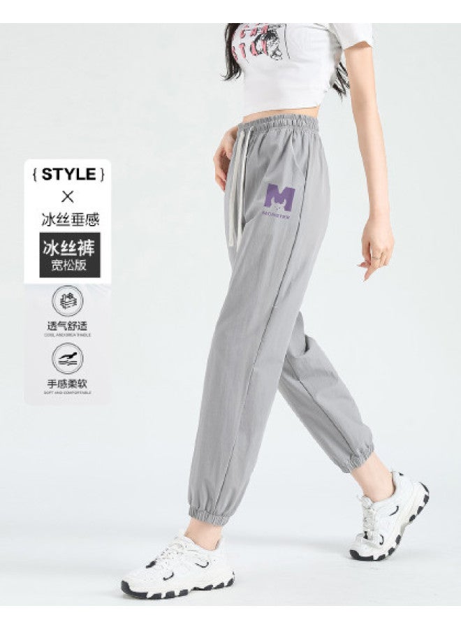 Baleno Women's Tapered Pants - Ice Silk Cooling High Waist Slimming Stretch Ankle Pants Casual Nine-tenths Trousers - Image 1