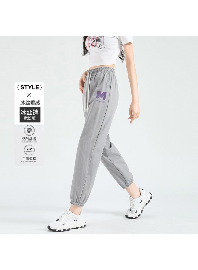 Baleno Women's Tapered Pants - Ice Silk Cooling High Waist Slimming Stretch Ankle Pants Casual Nine-tenths Trousers - Image 2