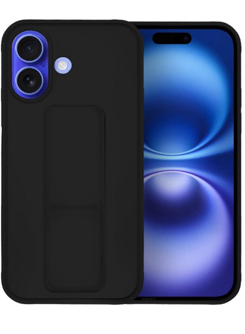 ELTRAZONE iPhone 16 Plus Black Magnetic Car Mount Case – Premium Silicone with Multi-Stand Kickstand & Hand Strap - Image 2