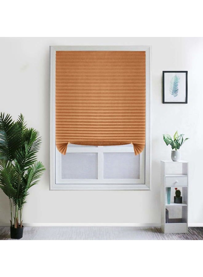 ChYoung Stick On Blinds for Windows, Temporary No Drilling Light Filtering Pleated Paper Clip On Door Blinds and Shades for Kitchen Patio Bathroom Bedroom (Coffee, 60x150cm) - Image 4