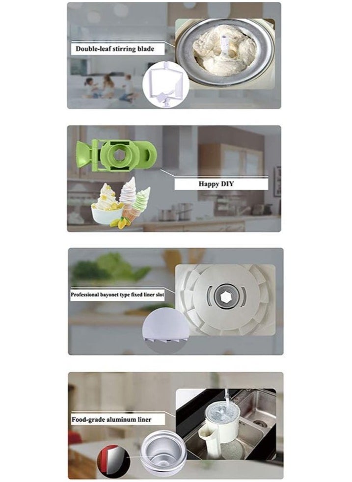 Generic - Electric Ice Cream Machine 1L Capacity Automatic Ice Cream Maker Easy Clean Ice Cream Cone - Image 1