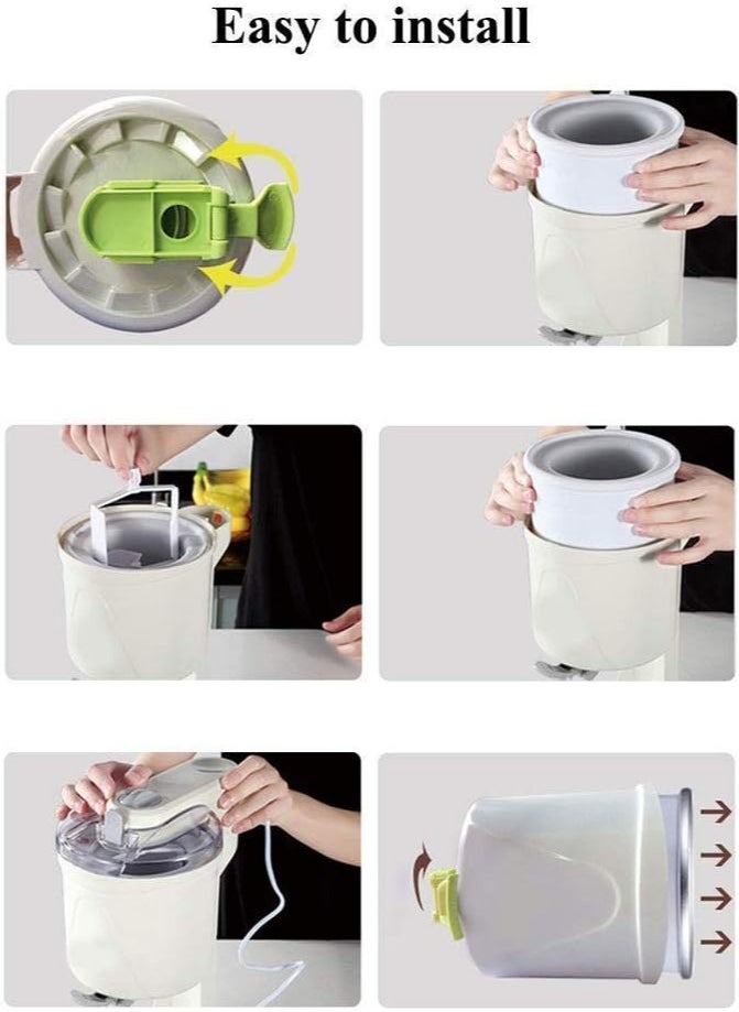 Generic - Electric Ice Cream Machine 1L Capacity Automatic Ice Cream Maker Easy Clean Ice Cream Cone - Image 1