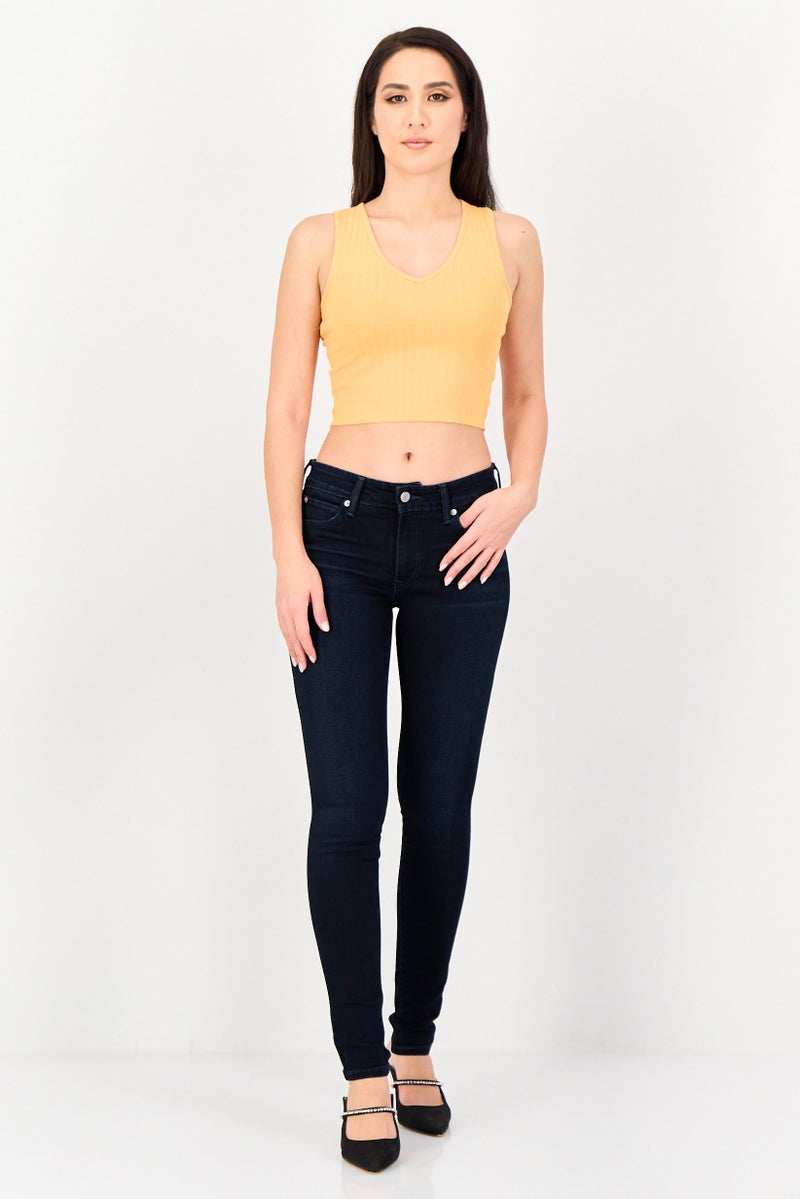 Levi's Women Skinny Fit Washed Stretchable Denim, Navy - Image 3