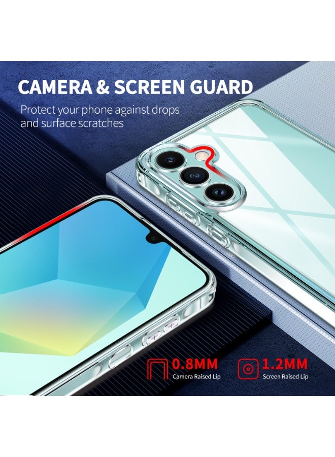 SANMUGEED Clear Case Compatible with Samsung Galaxy A16 5G/4G Case with 2 Tempered Glass Screen Protector, Soft Bumper Anti-Scratch Silicone Phone Case Cover Transparent - Image 3