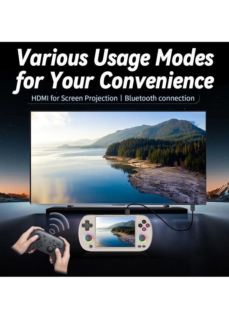 ANBERNIC  - Retro RG40XX H Portable Game Console, 64-bit, Linux, 4.0-inch IPS screen, Compatible with 5G WiFi, Bluetooth, HDMI-TV output (Grey, 64GB) - Image 1
