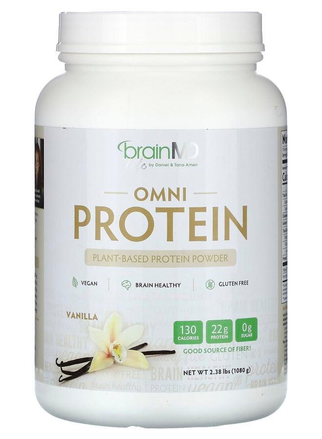 BRAINMD Omni Protein Plant-Based Protein Powder Vanilla 2.38 lbs (1080 g)