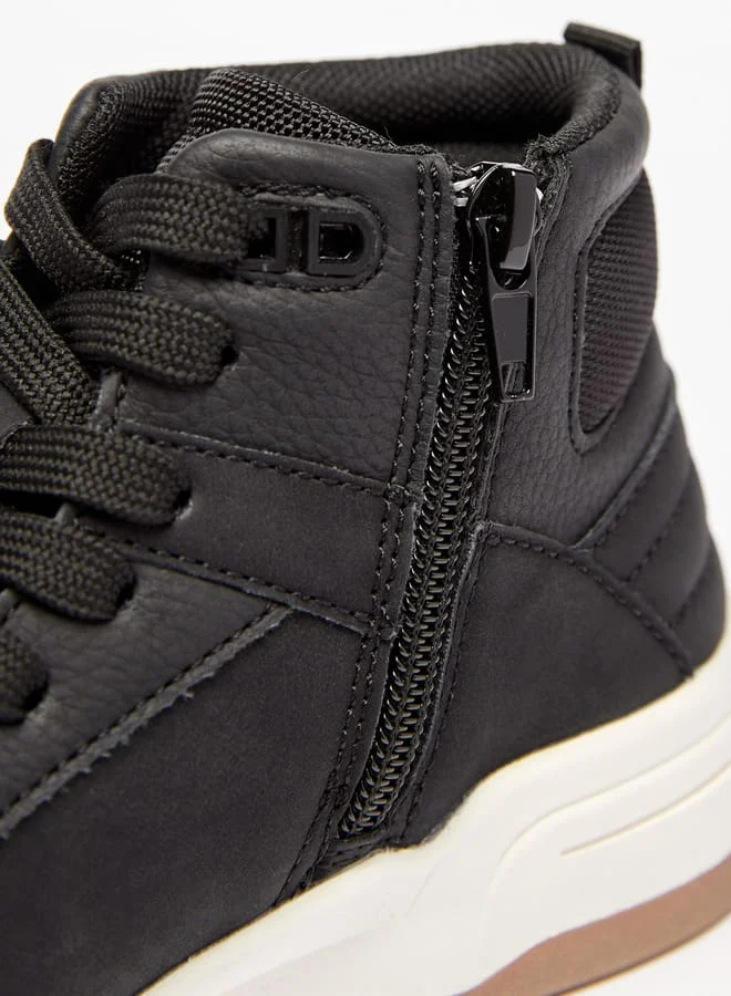 Mister Duchini Boys Panelled High Top Sneakers with Zip Closure