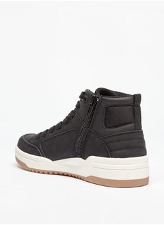 Mister Duchini Boys Panelled High Top Sneakers with Zip Closure  - Image 2