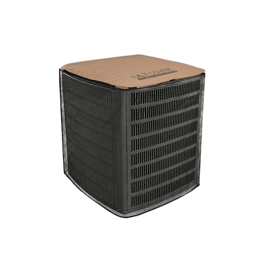 ULTCOVER 2 in 1 Full Mesh with Waterproof Fabric Top Air Conditioner Defender Cover 24W x 24D x 30H inch for Outside AC Units All Seasons Use - Image 1