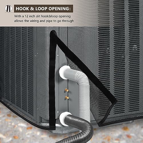 ULTCOVER 2 in 1 Full Mesh with Waterproof Fabric Top Air Conditioner Defender Cover 24W x 24D x 30H inch for Outside AC Units All Seasons Use - Image 4