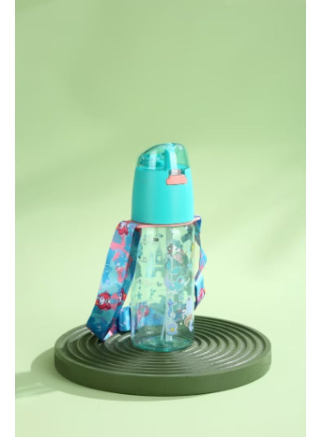 Five dream house Mermaid Theme Kids Water Bottle Spray Cup, 580ML Leakproof Water Bottle with Adjustable Shoulder Strap, Portable Drinking & Cooling Cup for Kids - Image 1