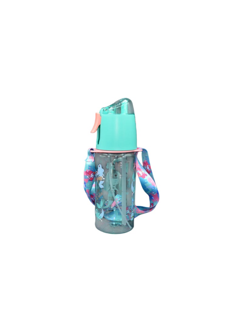 Five dream house Mermaid Theme Kids Water Bottle Spray Cup, 580ML Leakproof Water Bottle with Adjustable Shoulder Strap, Portable Drinking & Cooling Cup for Kids - Image 4