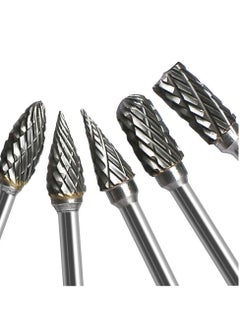 KASTWAVE 10Pcs Double Sided Carbide Burr Set 1/8" (3mm) Shank, 1/4" Bit Head Length Tungsten Steel for Wood Carving Metal Working and Polishing  - Image 2