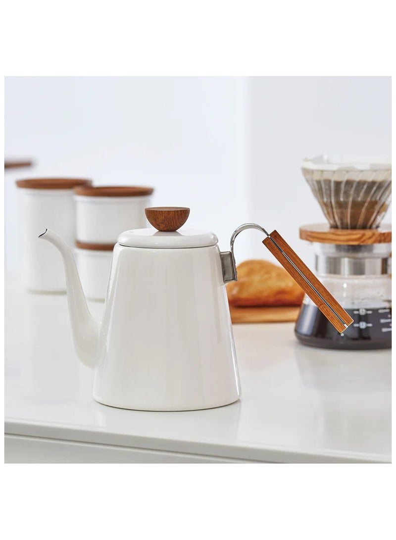 Hario Bona White Enamel V60 Coffee Drip Kettle, 800ml - Image 4
