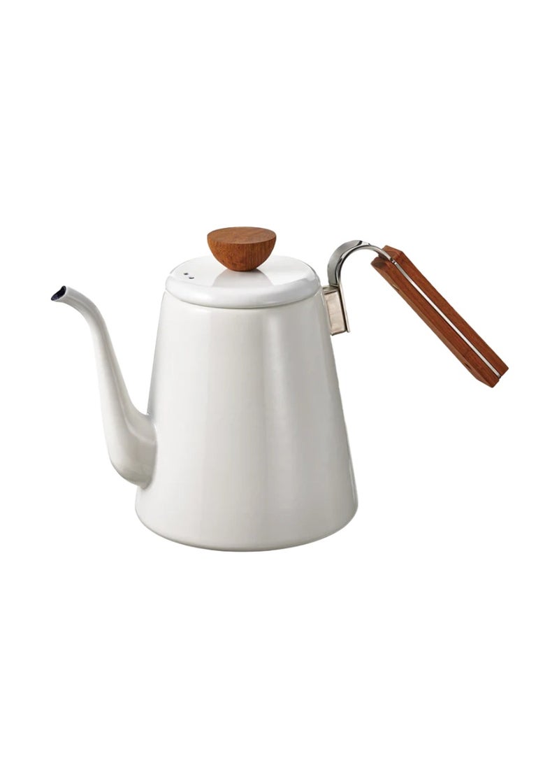 Hario Bona White Enamel V60 Coffee Drip Kettle, 800ml - Image 1