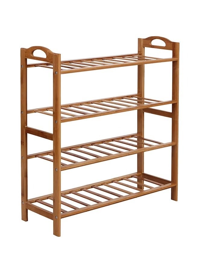 Beauenty 4-Tier Shoe Rack Organizer Natural Bamboo 67x49x23.5cm - Image 3