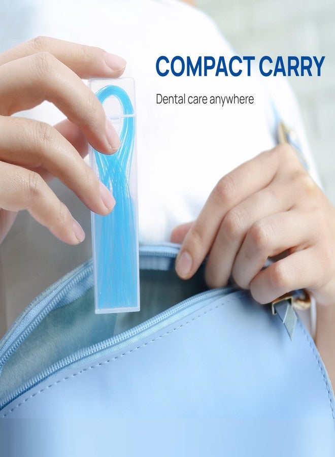 چاي ام يو مجموعة JMU من 100 قطعة من خيوط تنظيف الأسنان، خيوط تنظيف الأسنان للتقويم والجسور وزراعة الأسنان، 50 قطعة (عبوة من قطعتين) - Image 3