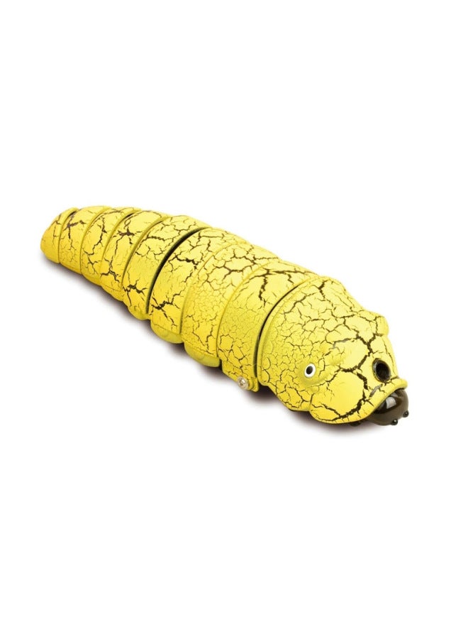 Internet Popular Simulation Trick Remote Control Caterpillar Mini Yoyo Worm Electric Funny Cat And Dog Strange Toy-Color:Remote Caterpillar-Yellow  - Image 1