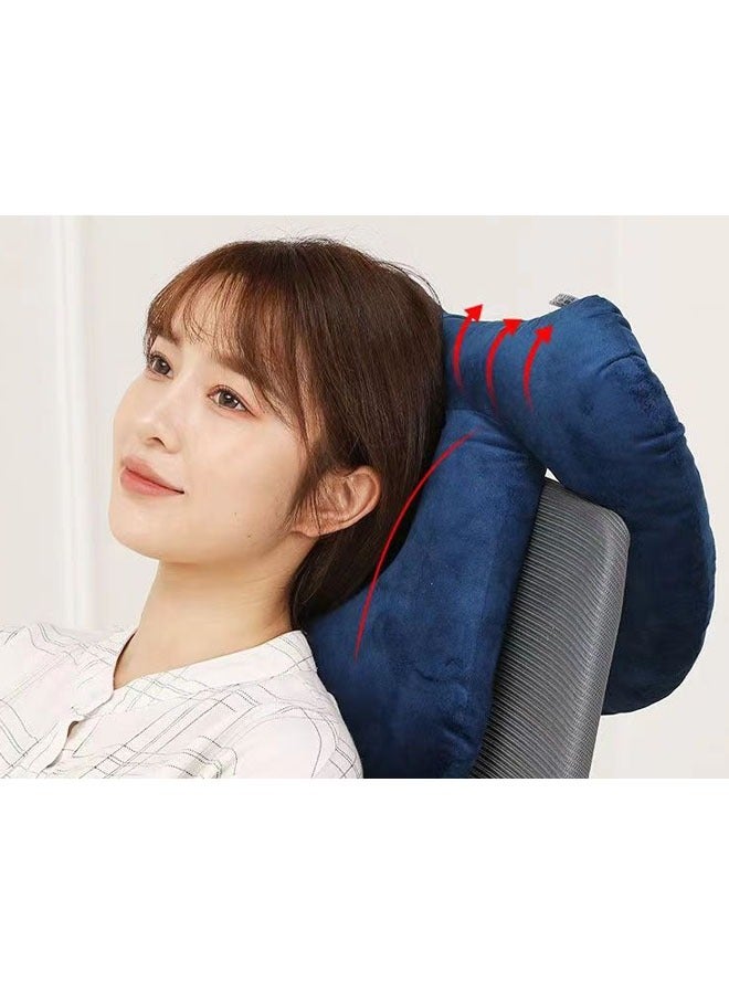 Nap Sleeping Pillow, Desk Pillow Cushion Nap Sleeping Pillow Waist Supporting for Office,  Memory Cotton Travel Nap Face Pillow Suitable for Adults and Kids (Grey)