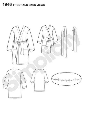 Simplicity 1946 Learn to Sew Child's, Teen's and Adult's Robe Sewing Pattern, Youth Sizes XS-L and Adult Sizes XS-XL - Image 3